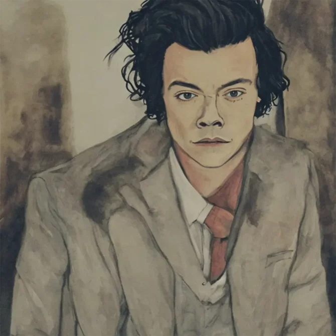 Harry Styles in the style of Whistler     4